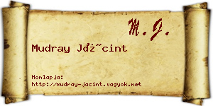 Mudray Jácint névjegykártya